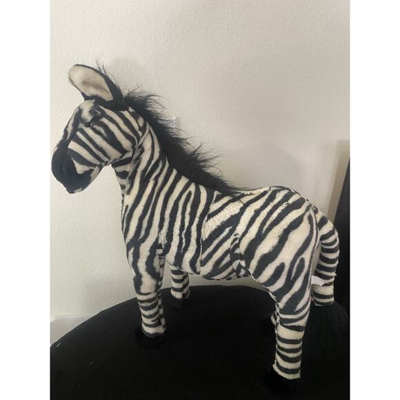FLUFFY FRIENDS ZEBRA 22 Inch PLUSH Stuffed Animal Toy Giant - Picture 1 of 9